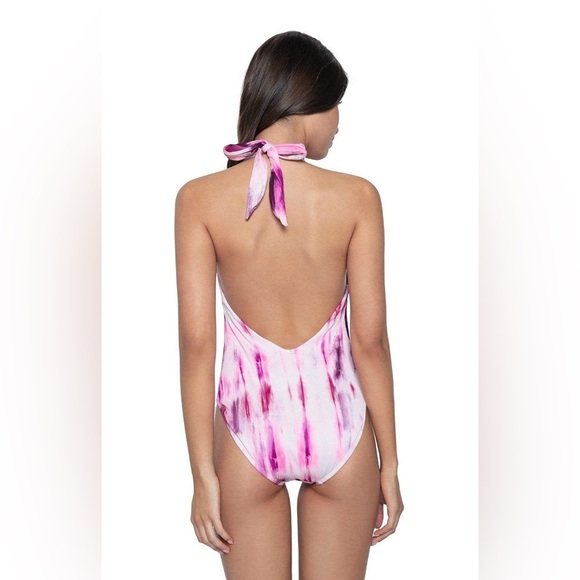 PQ SWIM Luxury Avery One Piece Swimsuit in Spell Pink/Purple Size Medium NWT - Picture 4 of 13